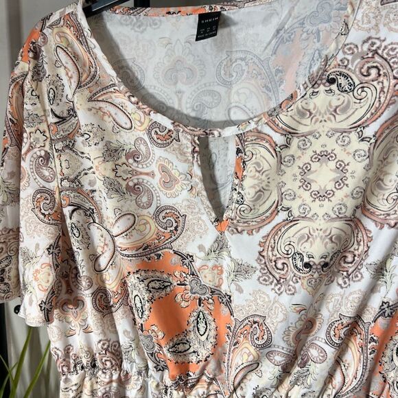 SHEIN paisley summer spring dress orange size XL - Picture 6 of 12